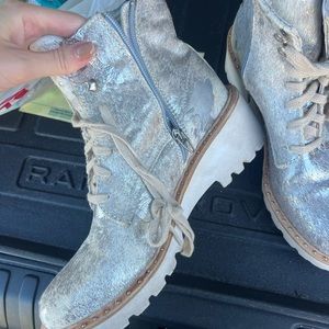 Dolce vita silver animal skin boots